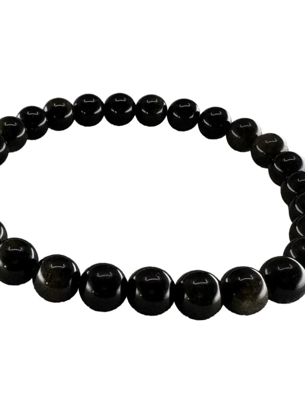 8mm Natural Black Gold Obsidian Bead Bracelet Crystal Gemstone Custom Size